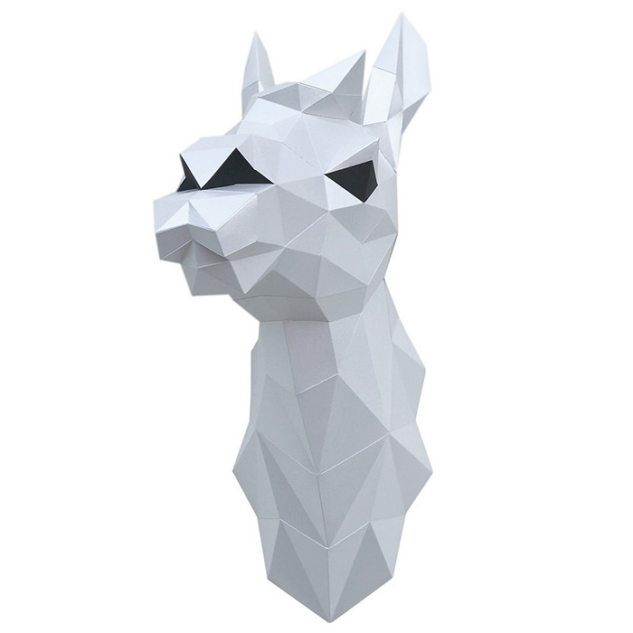 Лама Снежана (белая). 3D конструктор - оригами из картона