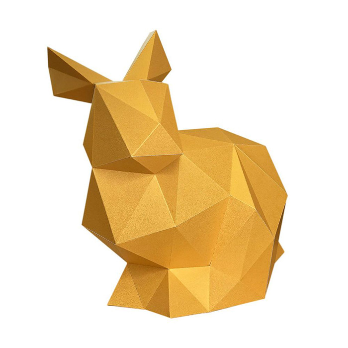 Кролик Няш (золотой). 3D конструктор - оригами из картона