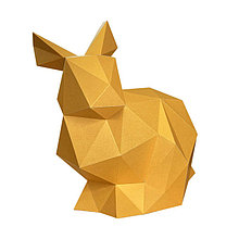 Кролик Няш (золотой). 3D конструктор - оригами из картона
