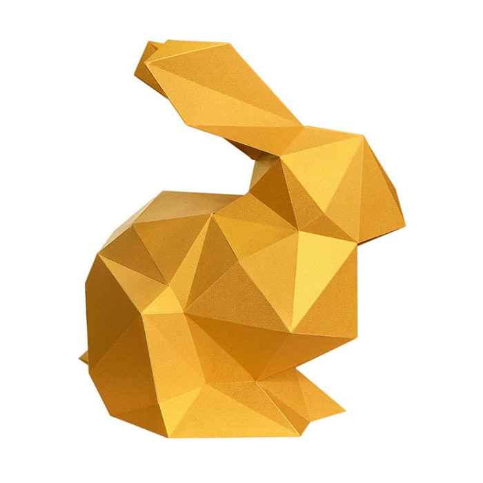 Кролик Няш (золотой). 3D конструктор - оригами из картона - фото 5 - id-p168448879
