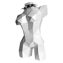 Скульптура Ольга (белая). 3D конструктор - оригами из картона, фото 3