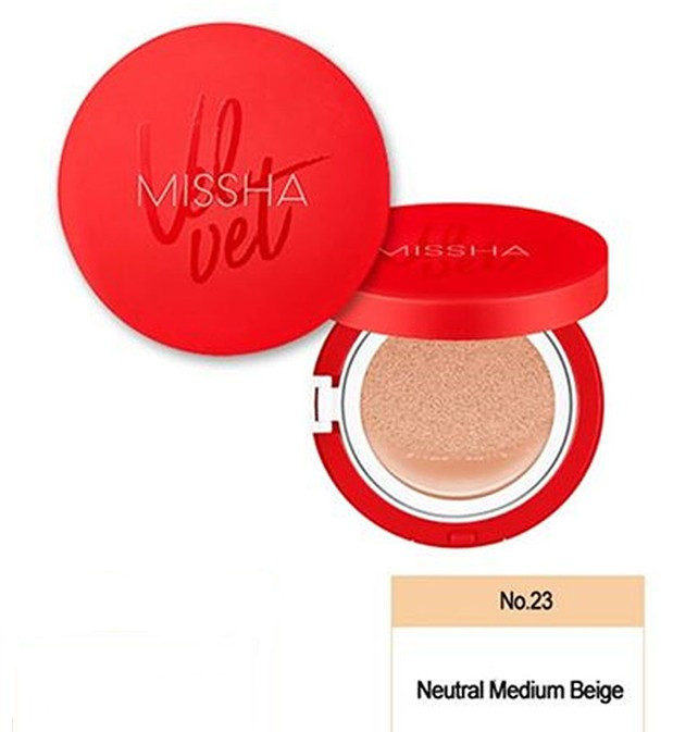 Бархатный кушон Missha Velvet Finish Cushion ,  ТОН №23 Натуральный бежевый