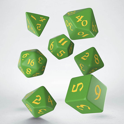 Набор кубиков для RPG Classic Runic, 7 шт., Green/Yellow, фото 2