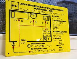 Тактильная мнемосхема санузла с шрифтом Брайля