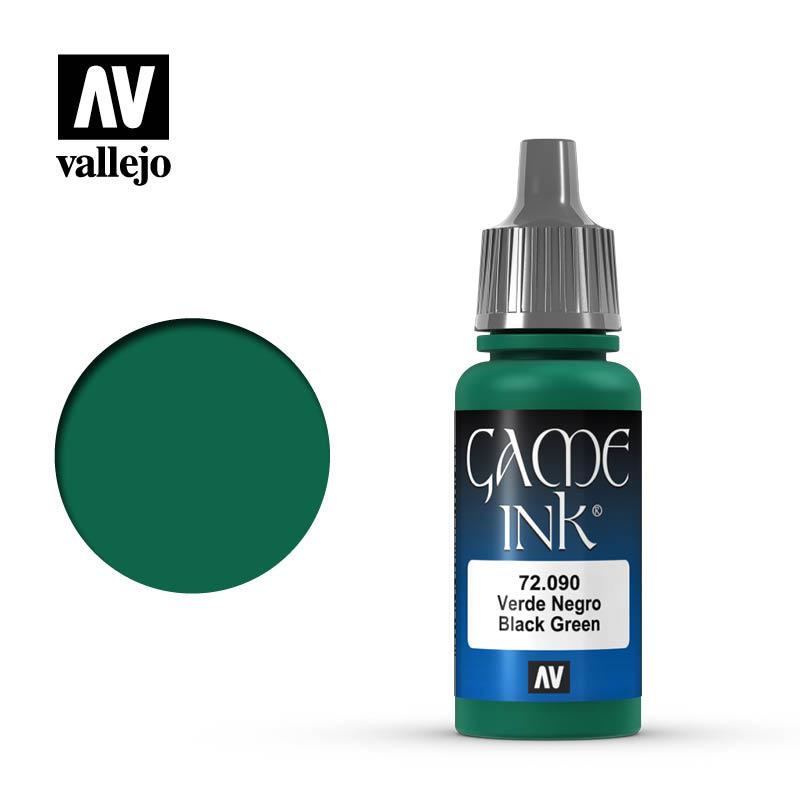 GAME COLOR INK, 17 мл., Vallejo V-72090 черно-зеленый