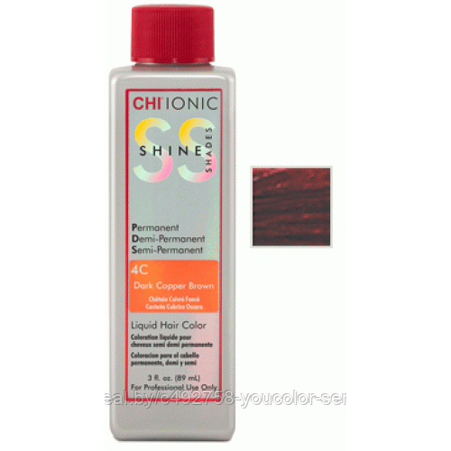 Безаммиачная жидкая краска для Dark Copper Brown - CHI Ionic Shine Liquid Color 4C