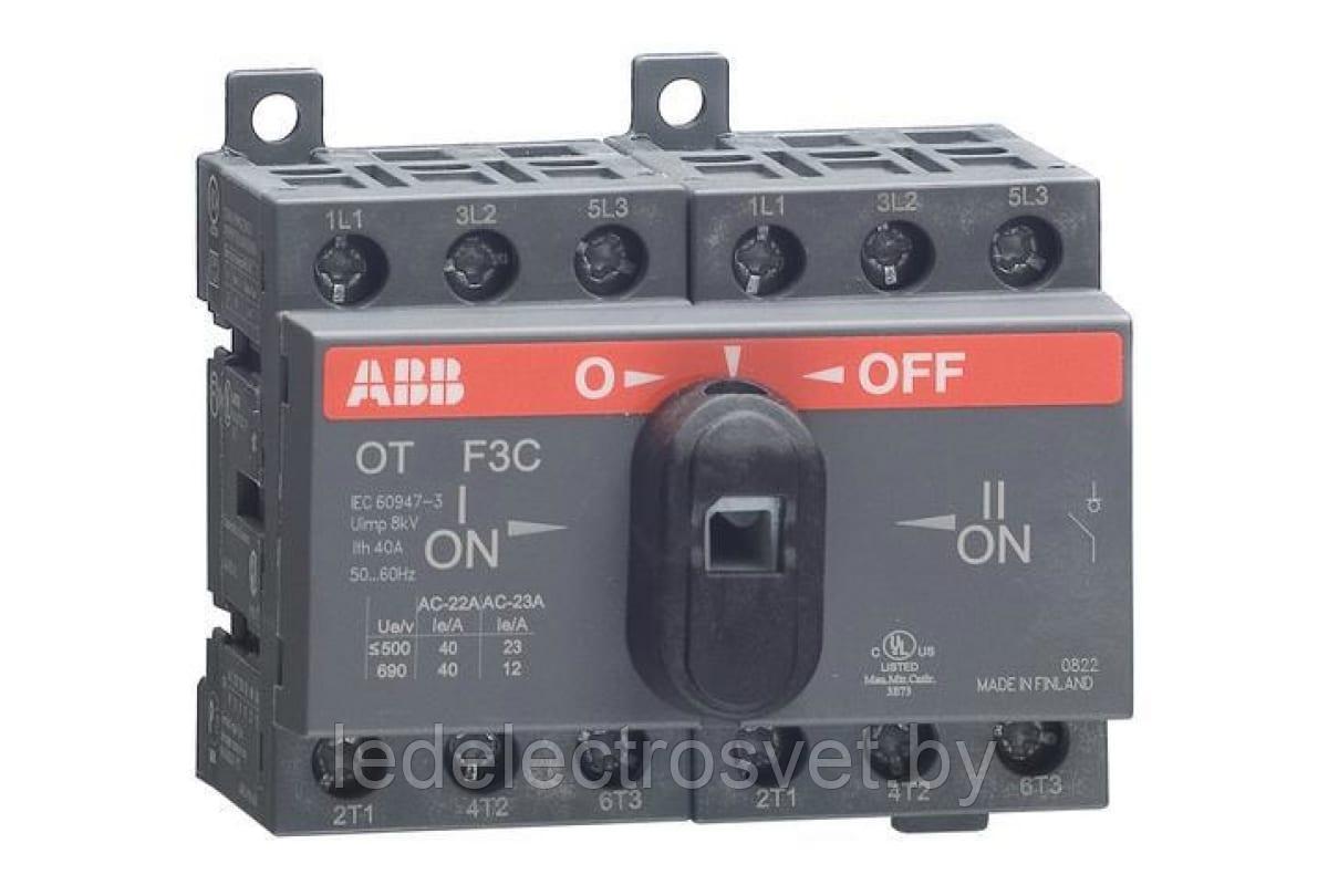 Выкл. нагрузки реверсивный OT40F3C, 3P, схема I-0-II, без рукоятки