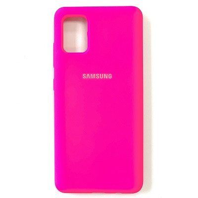Силиконовый чехол Silicone Case ярко-розовый для Samsung Galaxy A02s - фото 1 - id-p168472166