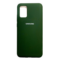 Силиконовый чехол Silicone Case темно-зеленый для Samsung Galaxy A02s