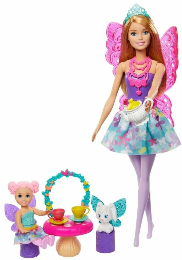 Игровой набор Кукла Барби DREAMTOPIA Сказочная принцесса GJK49/GJK50