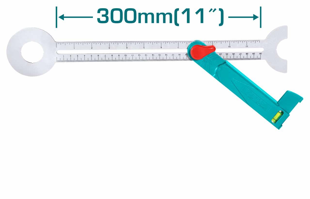 Малка-угломер для круглых отверстий, полотно с гравированной шкалой 300 мм TOTAL TAHS3011 - фото 1 - id-p168479296