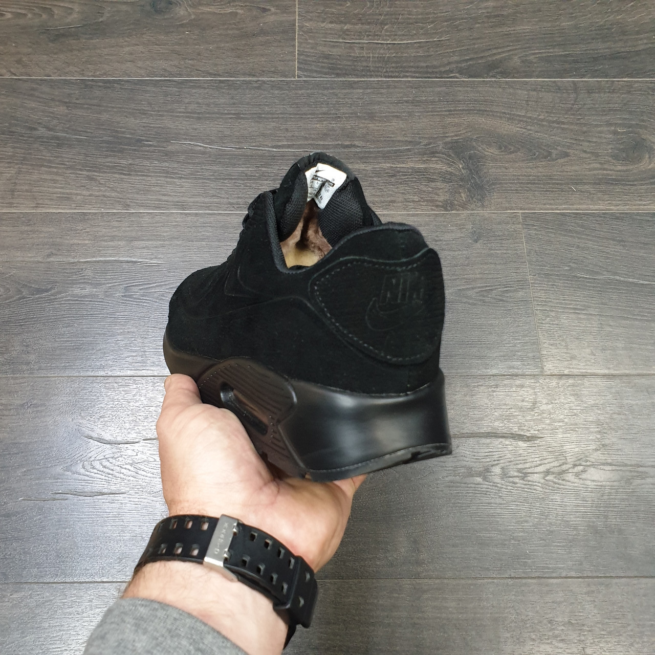Кроссовки Nike Air 90 VT Black зимние с мехом