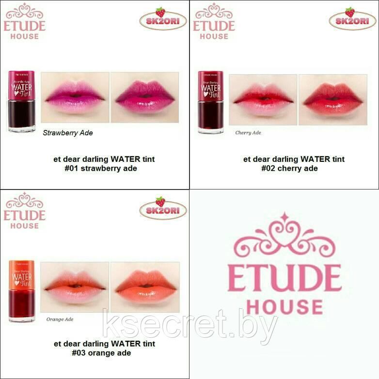 Гелевый тинт для губ оттенок вишневый Dear Darling Water Gel Tint Cherry Ade Etude House - фото 3 - id-p168482968