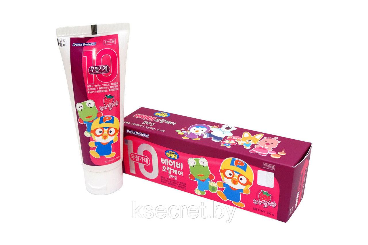 Детская зубная паста с ароматом клубники Pororo Toothpaste Mixed Fruit - фото 3 - id-p168486316