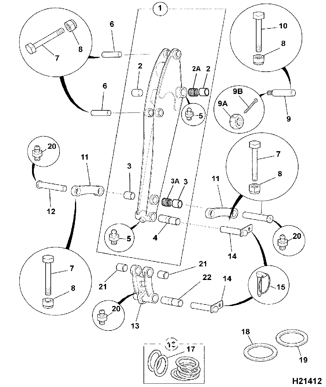 Палец ковша JCB 232/01100 мини-экскаватора JC 8025, 8030, 804 - фото 1 - id-p168487044