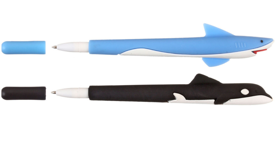 Ручка шариковая Meshu Shark&Whale, корпус ассорти, стержень синий - фото 1 - id-p168486907