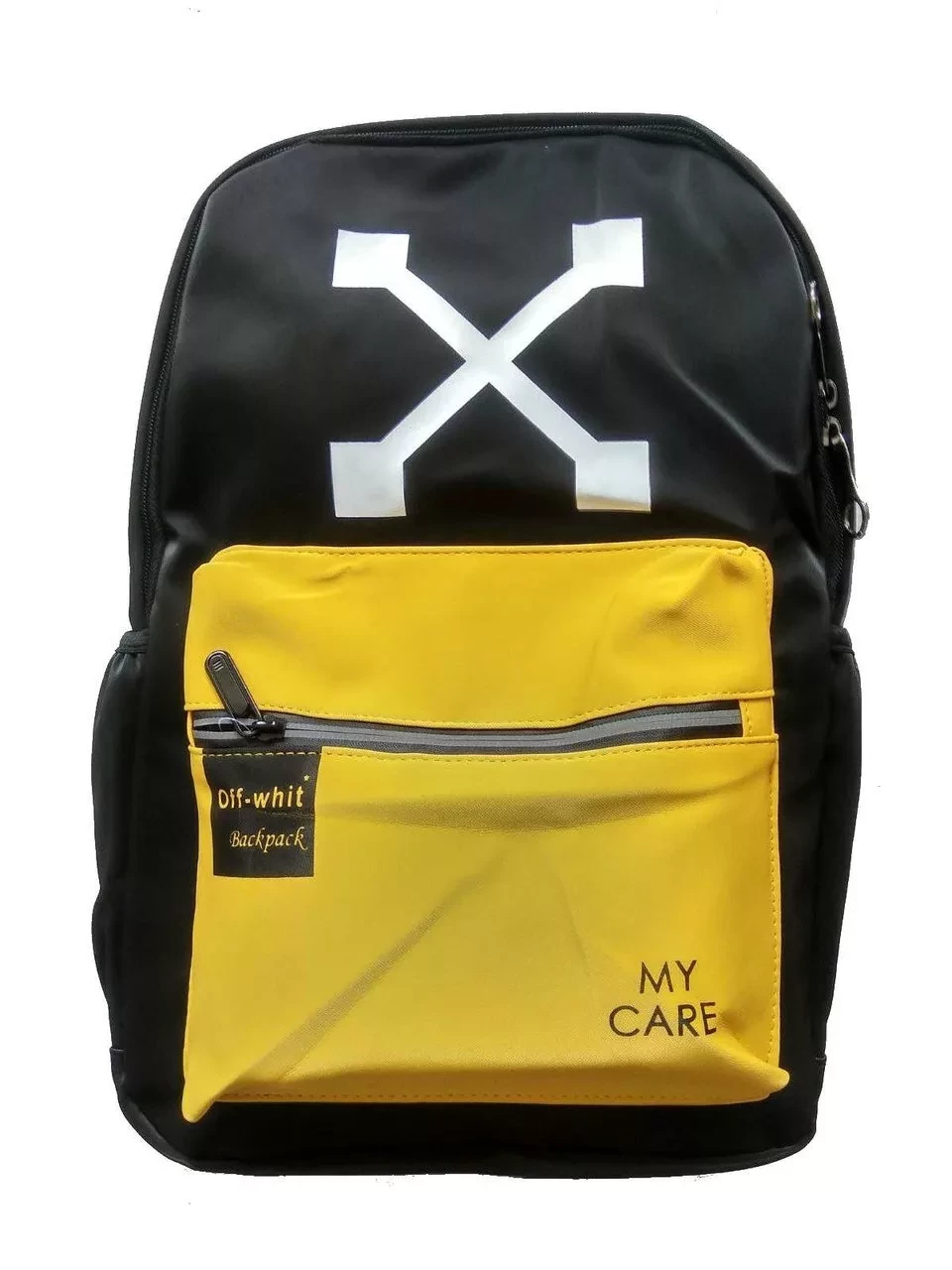 Городской рюкзак Off-White My Care (черный/желтый) - фото 1 - id-p130473845