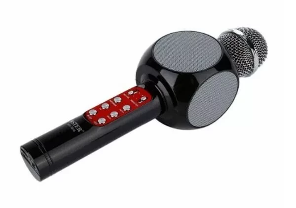 Беспроводной оригинальный караоке-микрофон с колонкой WSTER WS-1816 Black (чёрный) - фото 6 - id-p74255851