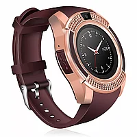 Умные часы Smartwatch V8 (золотой/коричневый)