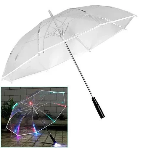 Прозрачный зонт-трость с подсветкой "Праздничный"