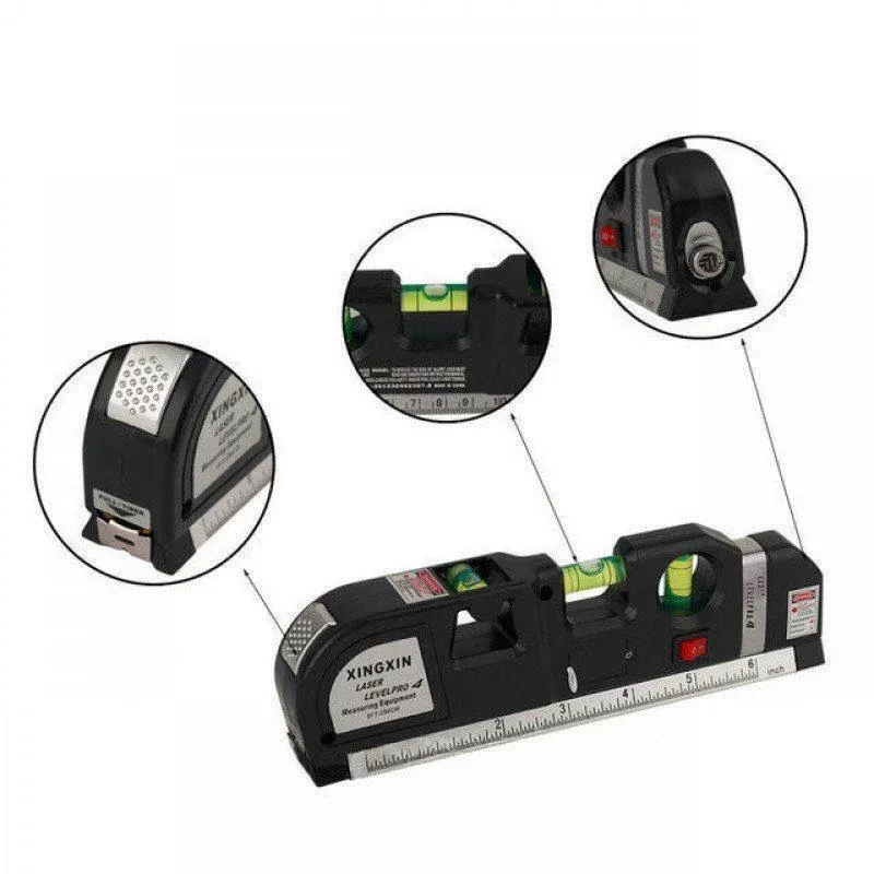 Лазерный уровень Xingxin Laser Level Pro 4 с рулеткой 2.5м. (Чёрный) - фото 3 - id-p127908519