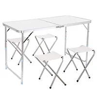 Раскладной стол для пикника и 4 стула FOLDING TABLE (белый)