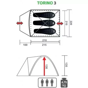 Палатка PREMIER TORINO-3 (TON-153686) - фото 2 - id-p159859721