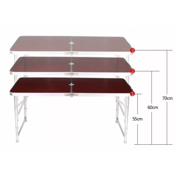 Раскладной стол для пикника и 4 стула FOLDING TABLE (коричневый) - фото 3 - id-p154606420