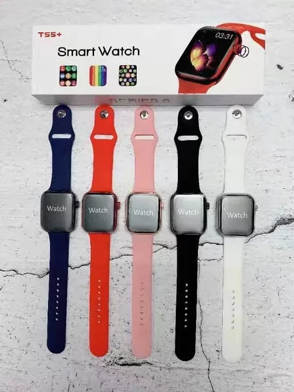 Умные смарт-часы T55+ Smart Watch Series 6 (Красный) - фото 2 - id-p149438692
