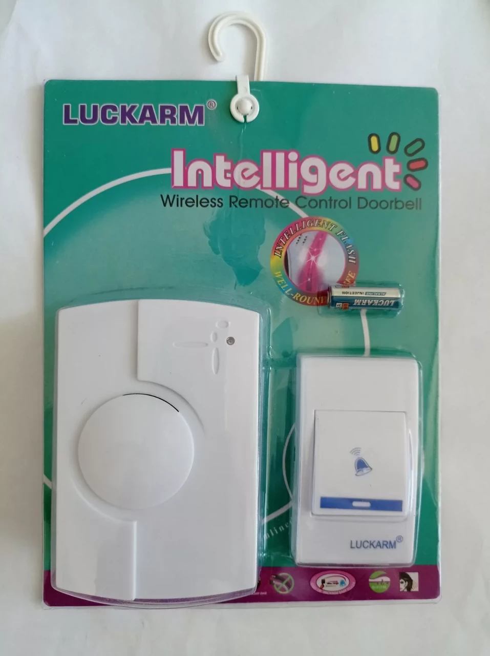 Дистанционный дверной звонок с телеуправлением и сверкающей лампочкой Luckarm Intelligent - фото 3 - id-p156436199
