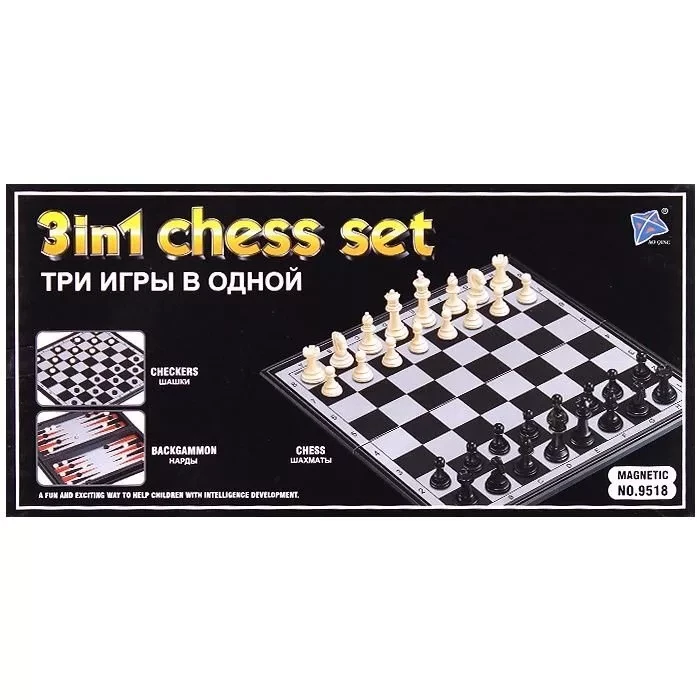 Игра 3 в1 Шахматы,шашки,нарды 33*33см магнитные - фото 1 - id-p140509060