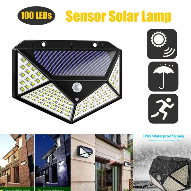 Фонарь с датчиком движения на солнечной батарее 100 LED Solar Interaction Wall Lamp - фото 4 - id-p160197299