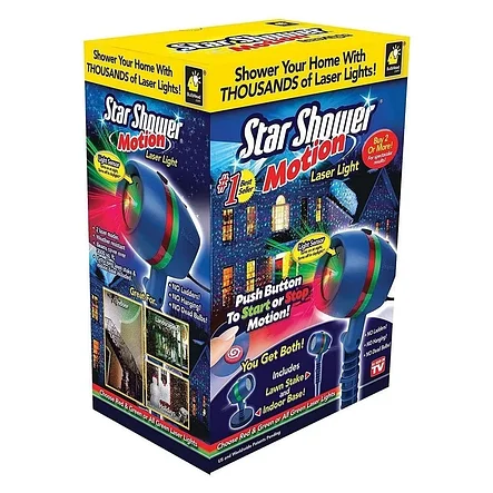Лазерный проектор Star Shower Motion лазерная подсветка для дома, фото 2