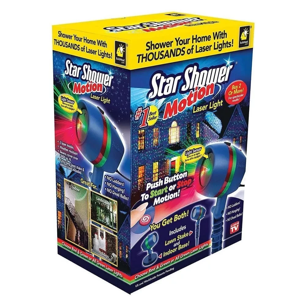 Лазерный проектор Star Shower Motion лазерная подсветка для дома - фото 2 - id-p87932155