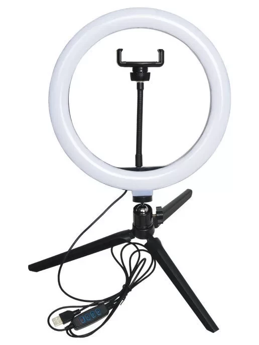 Кольцевая светодиодная лампа 30 см YQ-320A с пультом и штативом - фото 2 - id-p142874436