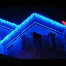 Уличная светодиодная гирлянда "Бахрома" 10 метров (синий)