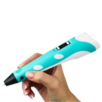 3Д ручка Майнкрафт 3D Pen-5 c LCD дисплеем и трафаретами (голубой) - фото 2 - id-p146050883