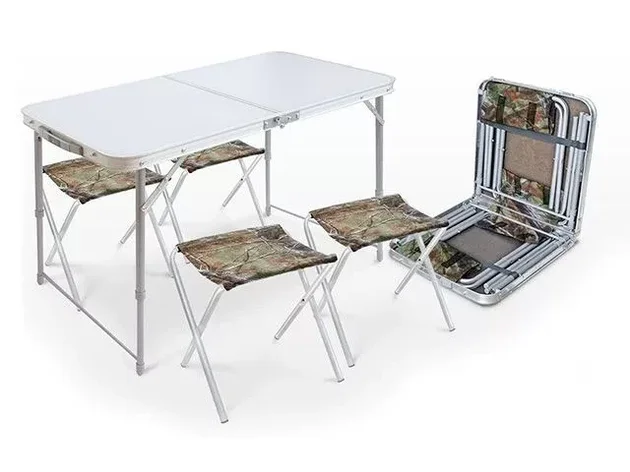 Набор складной стол влагостойкий и 4 стула, NIKA (Складной стол влагостойкий + 4 стула), фото 2