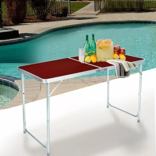 Раскладной стол для пикника и 4 стула FOLDING TABLE (коричневый) - фото 8 - id-p154667273