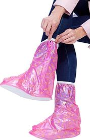 Чехлы грязезащитные для женской обуви - сапожки, размер M, цвет розовый