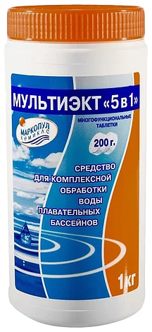 Средство для комплексной обработки воды бассейнов Мультиэкт 5 в 1 (ведро 1 кг), фото 2