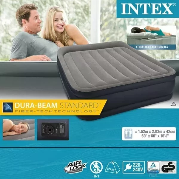 Кровать надувная Intex Deluxe Pillow Rest Raised 203x152x42 см (64136NP) - фото 2 - id-p160137892