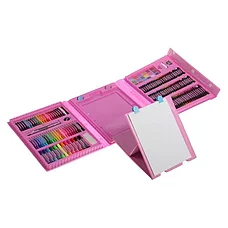 Набор для рисования "Юный художник" с мольбертом 208 предметов (Розовый), фото 3