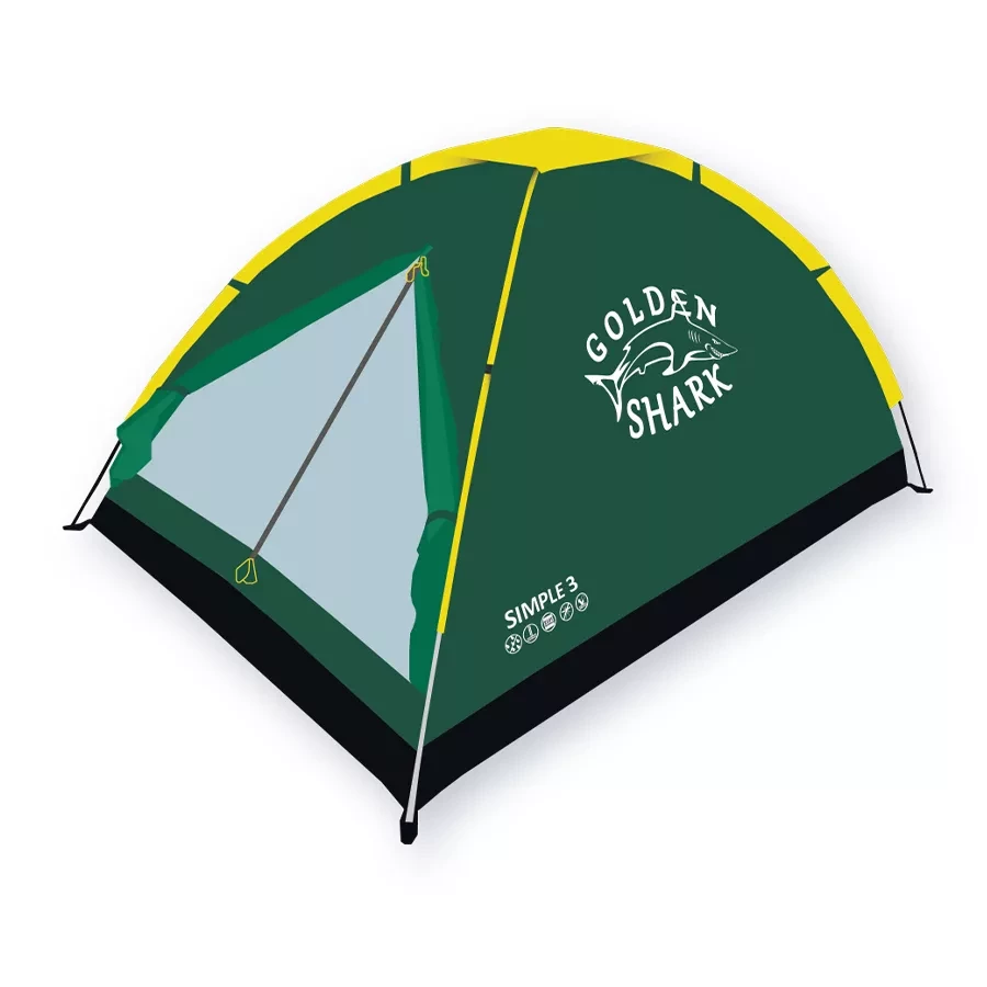 Палатка туристическая GOLDEN SHARK Simple 3 (GS-SIMPLE-3) - фото 1 - id-p160138021