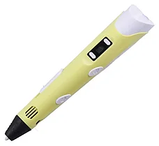 3Д ручка 3D Pen 5 c LCD дисплеем, трафаретами и игрушкой "LOL" (жёлтый), фото 2