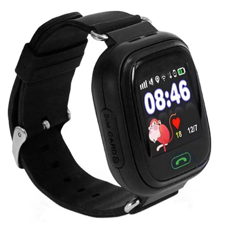 Детские часы с GPS трекером Smart Baby Watch Q90 (G72) Wifi (черный) - фото 1 - id-p107155876