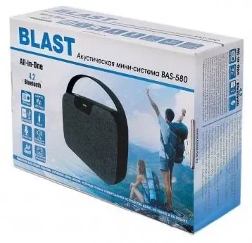 Блютуз-колонка BLAST BAS-580, FM, Bluetooth 4.2, microSD, 10Вт, серый, фото 2
