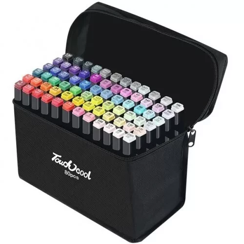 Маркеры для скетчинга (двусторонние) / Touch cool / набор маркеров 80 цветов