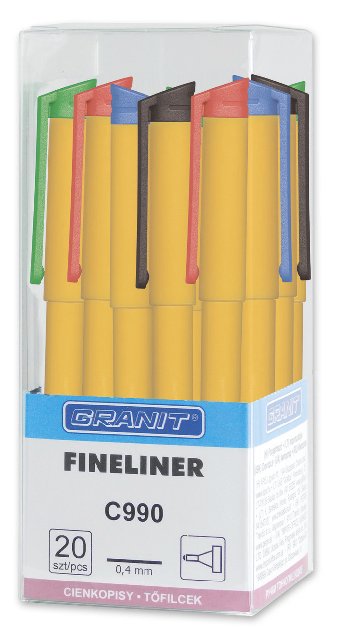 Ручка капиллярная Granit FINELINER C990 , 0,4 мм, цвет красный(работаем с юр лицами и ИП) - фото 1 - id-p113245346