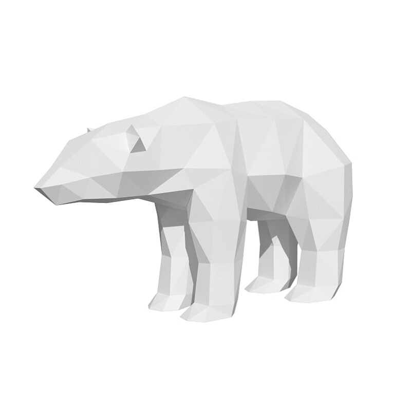 Полярный медведь. 3D конструктор - оригами из картона